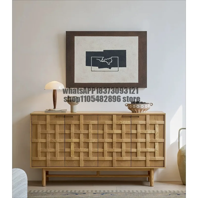 French retro style living room locker household storage wall integrated cabinet
