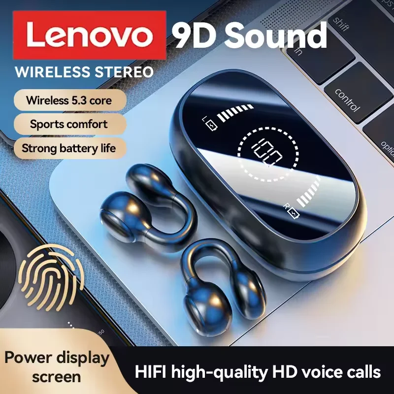 Oryginalne bezprzewodowe słuchawki douszne Lenovo M47, zestaw słuchawkowy Bluetooth, słuchawki z funkcją ładowania, słuchawki z przewodnictwem kostnym 2026 — zdjęcie produktu 2