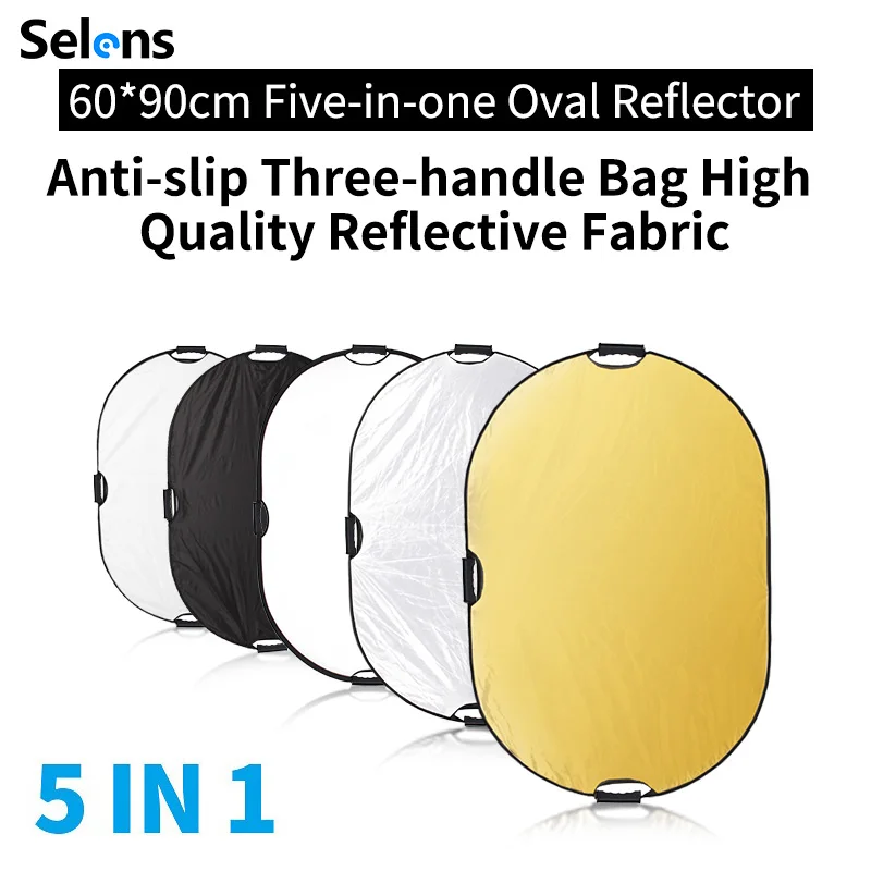 Selens 5 in 1 Reflector 80x120cm Oval Round Reflector For Photography Accessories Diffuser Photo Studio Kits Handheld fotografia