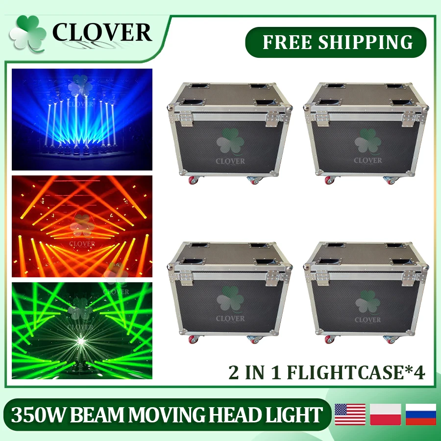 

0 Tax 4Pcs Flight Cases For New Bulb Beam 350W 17R Moving Head Lighting Colored Beam Lighting For DJ Disco Concert Wedding Party