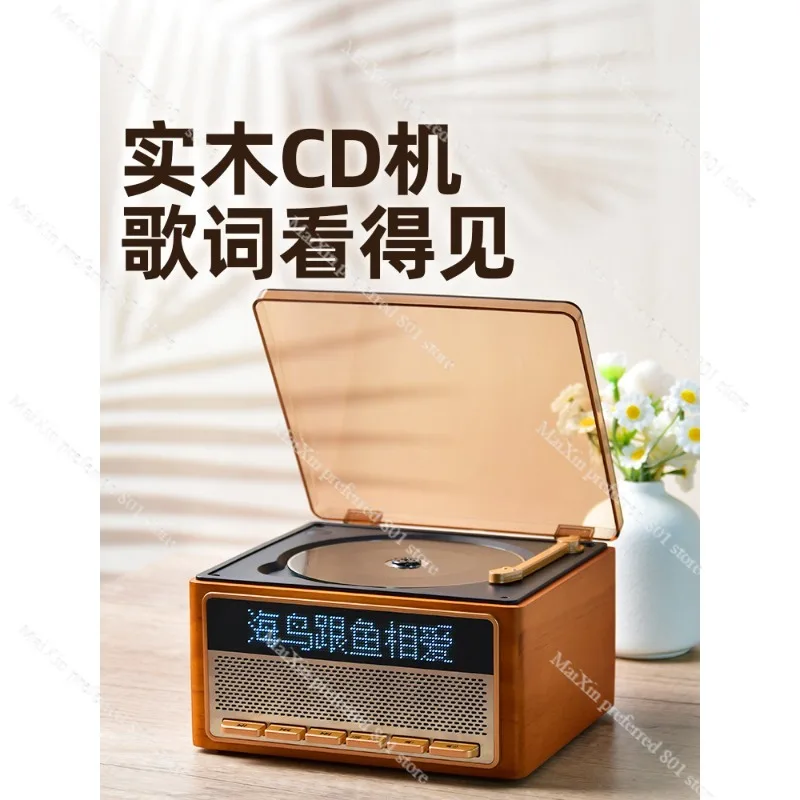 

New CD Player Portable Home Retro CD Album All-in-One Speaker Record Player Disc Audio