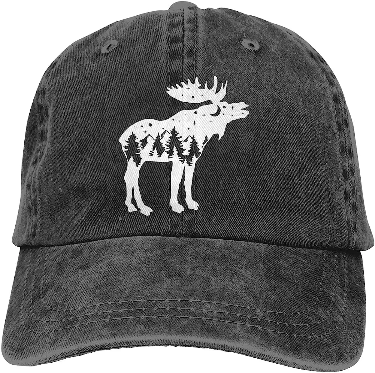 Unisex Mountain Adventure Hunting Baseball Cap, Funny Wild Animals Vintage Adjustable Cotton Denim Dad Hat Four Seasons Casual