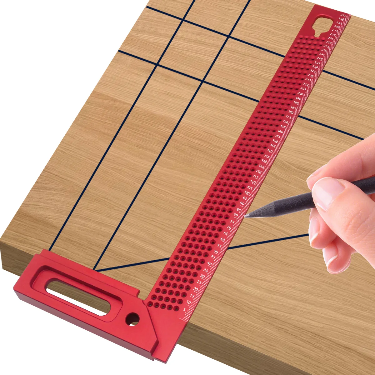 T-type Scribe Marking Line Drawing Ruler Cross Scribing Gauge Tool Precision Woodworking Square Aluminum Framing Mitre Square