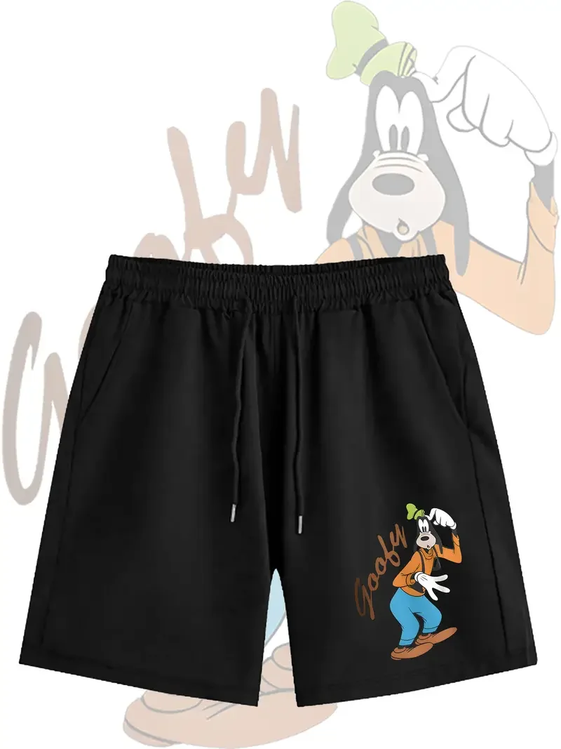 

Летние хлопковые шорты Disney Goofy для бега, бега, спорта на открытом воздухе, шорты для спортзала, пляжа, мужчин и женщин, повседневные свободные брюки унисекс большого размера