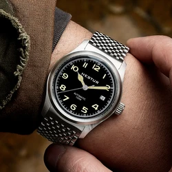 Automatic Mechanical Watch Pilot Men's 38mm Minimalist Style Custom Dial Calendar Super Luminous Murphy reloj hombre Miyota 8215