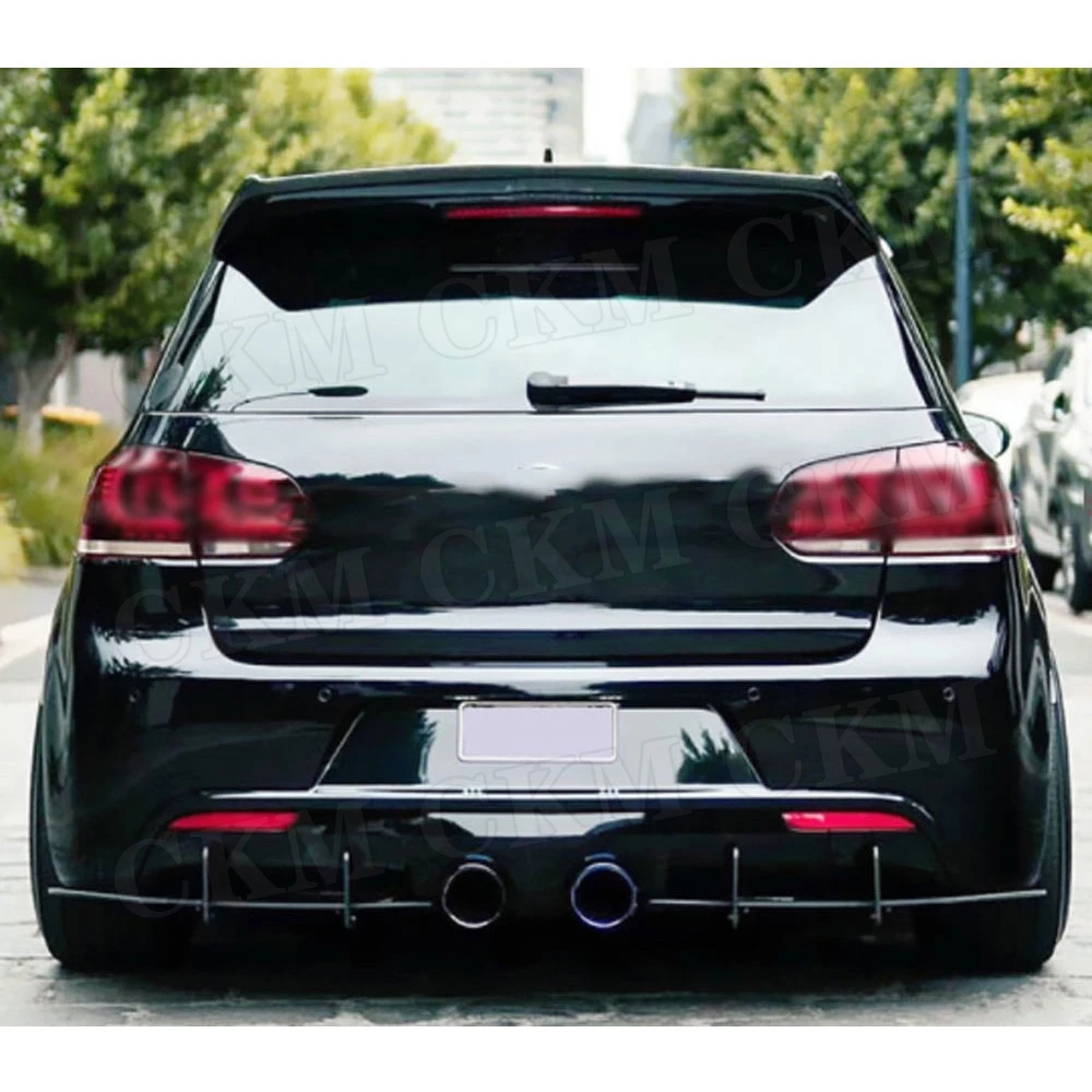 

Rear Lip Diffuser Trim Cover Spoiler For Volkswagen VW Golf 6 VI MK6 GTI R20 2010-2013 ABS Bumper Protector