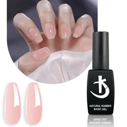 KODI JYJ Rubber Base Gel Jelly Semipermanent Sparkle Nail Base Coat 2 in 1 Natural Color Base Gel Polish Manicure Nude uv Gellac