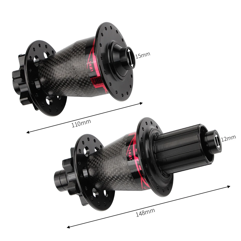 GUB MTB Bicycle Hub Front and Rear Disc Brake Hub Barrel Shaft Mountain Bike Hub Parts Speed Carbon Fiber 32-hole 9-13 MT-009F/R