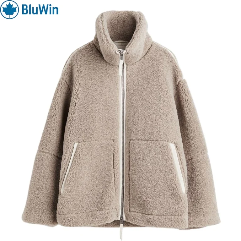 

URBANCHIC 2025 Fall Winter Fashion Casual Solid Oversize Fluffy Jacket Unisex Plus Size Zipper