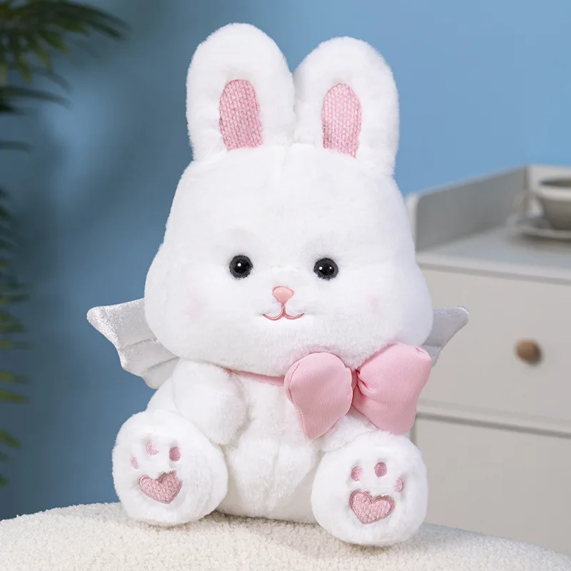 New cute bunny doll Angel Rabbit plush toy table decoration doll girl heart display holiday gift