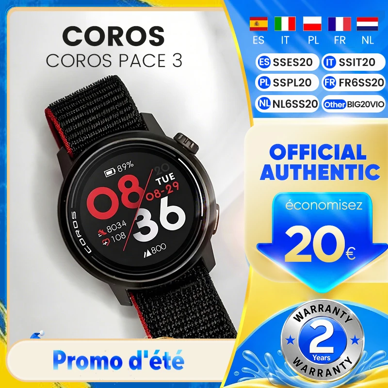 Montre connectée GPS sportive Coros Pace 3