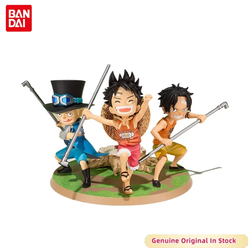 BANDAI Original Figuarts Zero One Piece Luffy Portgas·D· Ace Sabo A PROMISE OF BROTHERS Colleclable Action Figures Model Gifts