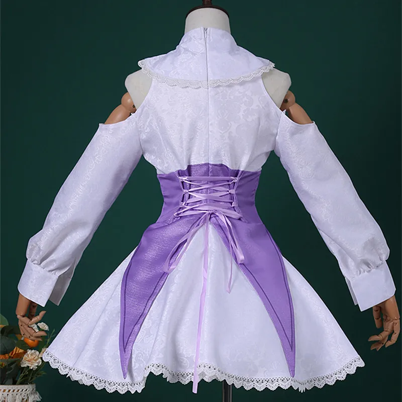 Emilia Dress RE: ZERO - Starting Life in Another World Girl Cosplay Dress Skirt Costume Halloween Comic-con Suit Sizes S-2XL NEW