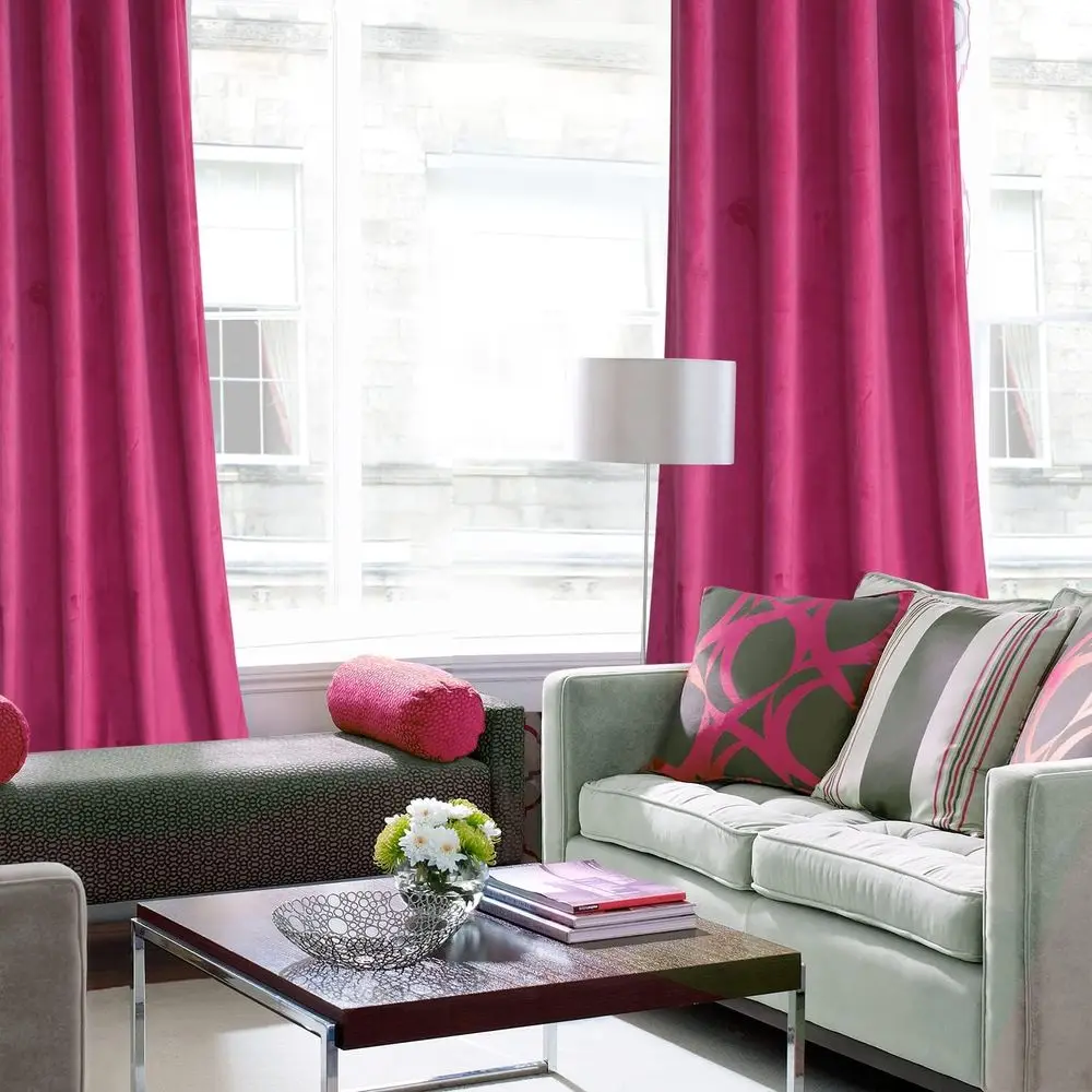 Thermal Insulated Velvet Berry Curtains, 96 Length, 2-Panel Set, Rod Pocket, for Living Spaces