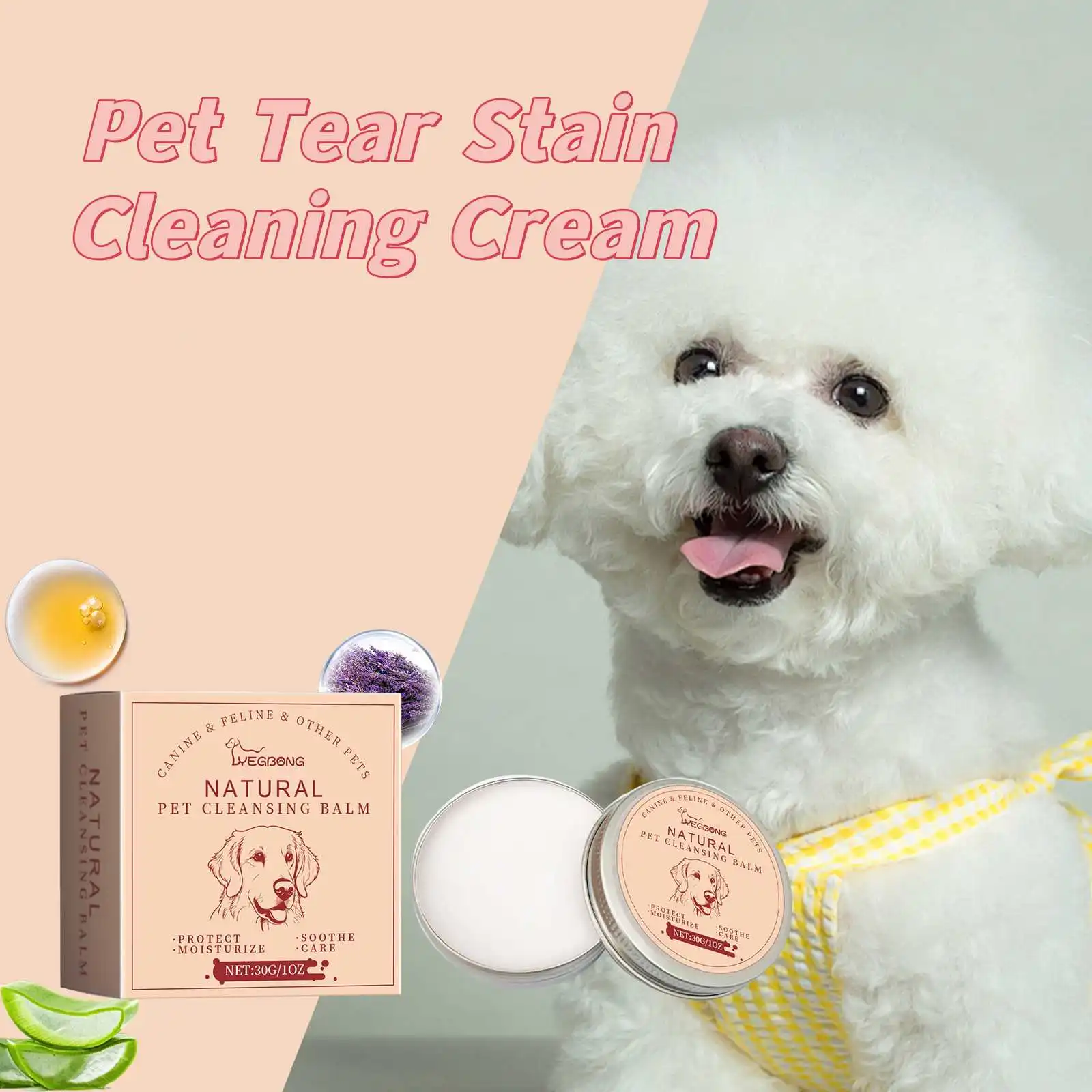 Yegbong Pet Tear Stain Cleaning Cream Reducing Dry Reduce Te