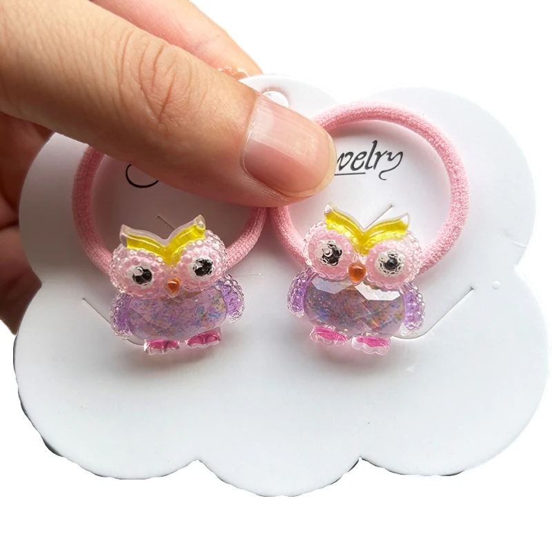 2PCS Cartoon Rabbit Hedgehog Girls Lovely Elastic Hair Bands Princess Hair Accessories Children Hair Ties Baby Headwear