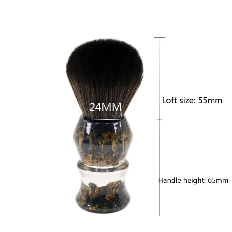 YAQI DEEP STONES 24MM Synthetic Hair Resin Handle Men Wet Shaving Brush Best Quality Lightweight Portable Travel Face Care Brush