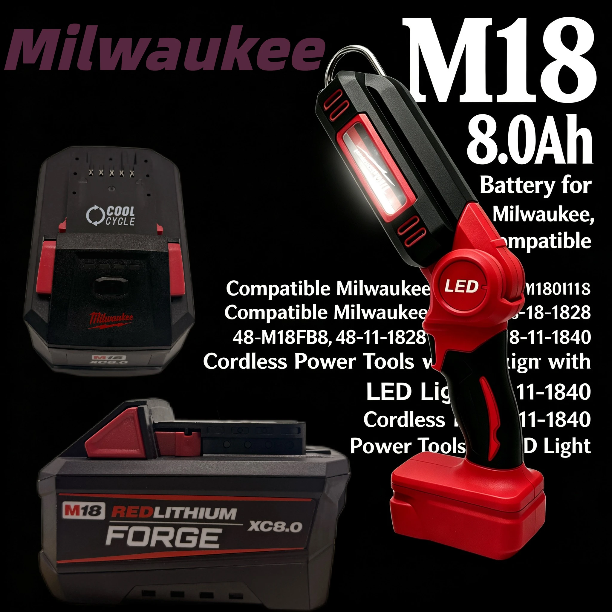

Original Milwaukee M18 Battery 18V 6.0Ah8.0Ah Lithium Ion Fast Charge Long Endurance Reliable Power forProfessional Power Tools.
