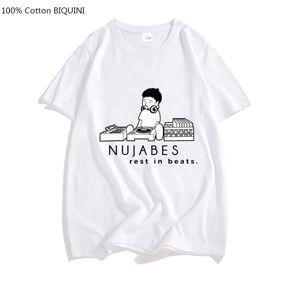 Spring Summer Nujabes Seba Jun Lo-Fi Music Jazz Hip Hop Men T-shirts Comic Tshirts 100% Cotton Fashion Causal Male T-Shirts