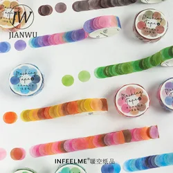 JIANWU – bande Washi créative monolithe en forme, 100 pièces, 14x14mm, pour bricolage, Journal, Scrapbooking, décoration de base, bandes de masquage, papeterie