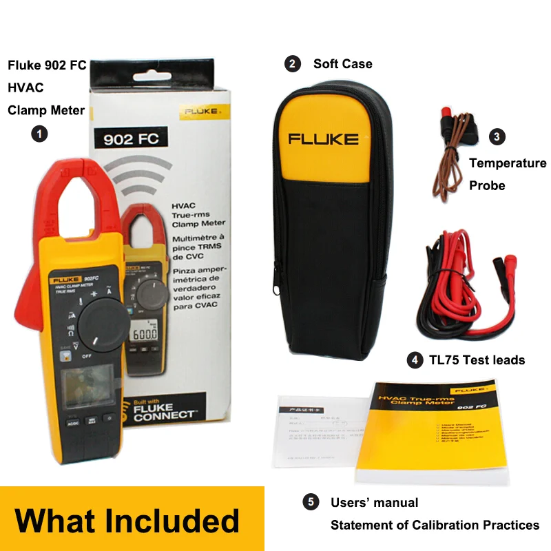 Fluke 902 FC True-RMS HVAC Clamp Meter CAT III 600 V