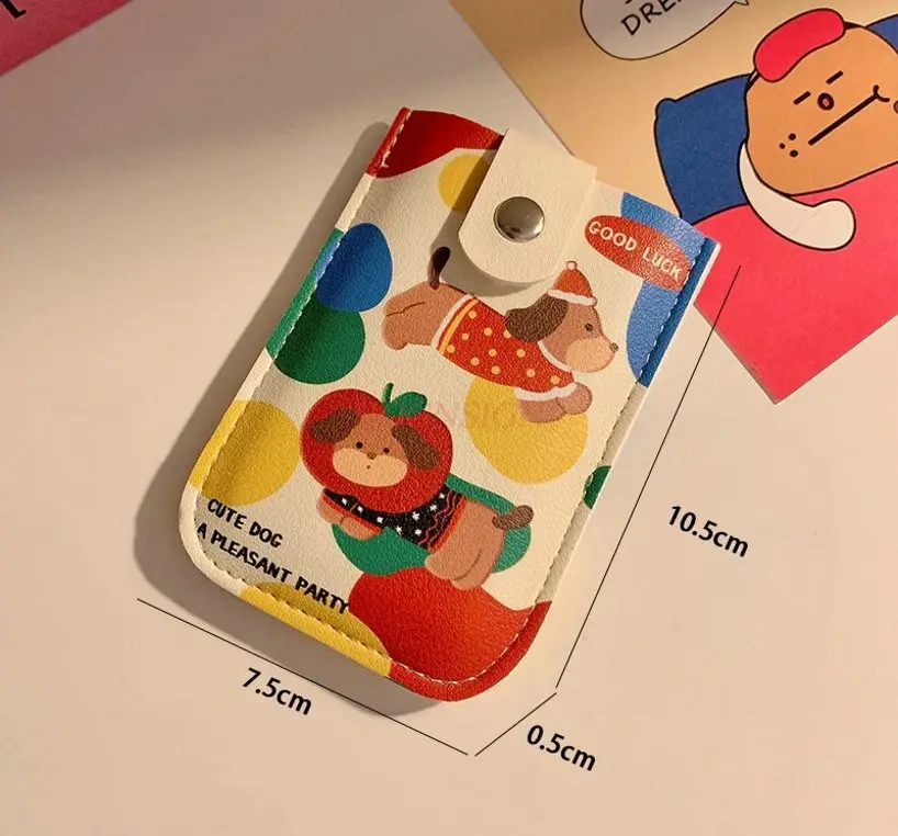 1pcs Cute pull-out card bag ultra-thin and compact female anti magnetic student cartoon ID card storage bag card holder