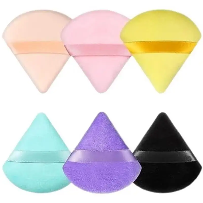 6Pcs Velvet Triangle Powder Puff Make Up Sponges for Face Eyes Contouring Shadow Seal Cosmetic Foundation Makeup Tool