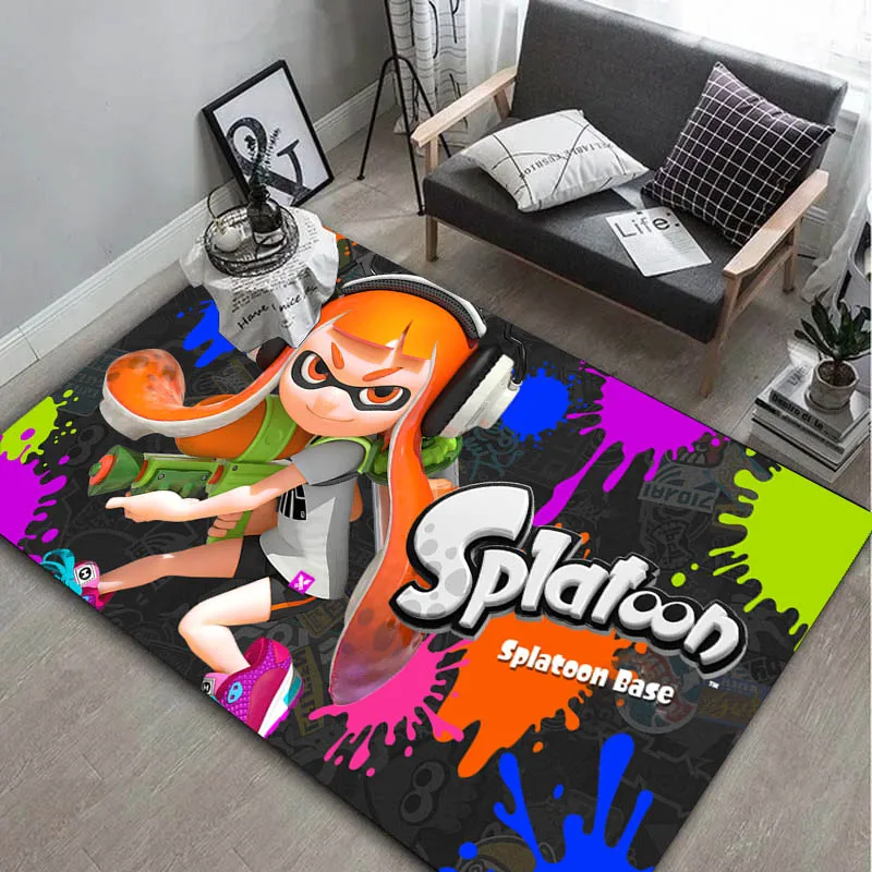 3D Game S-Splatoon-S Cartoon Carpet Rug Art for Room Decor Sofa Christmas Halloween Gifts Fans Area Rug Non-slip Floor Mat