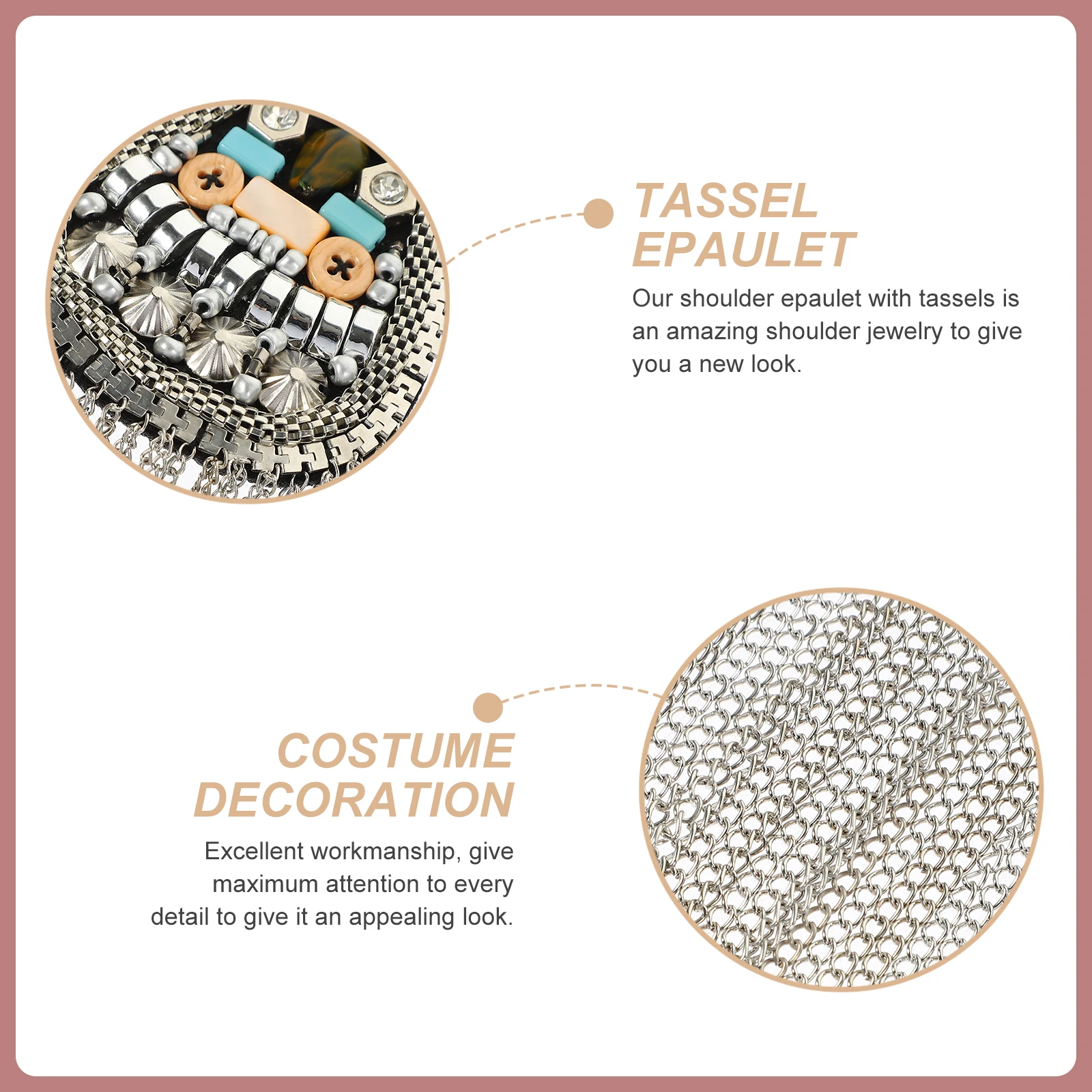 

2Pcs Metal Shoulder Epaulettes Tassel Chain Shoulder Board Badge for Costume Party Wedding Stage Accessory Women Epaulettes