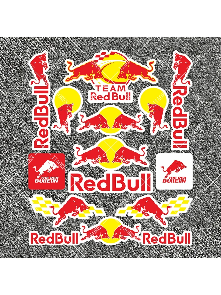 AliExpress Motorcycle Reflective Red Bull Sticker Tank Decal Bike Helmet Logo Kit #2