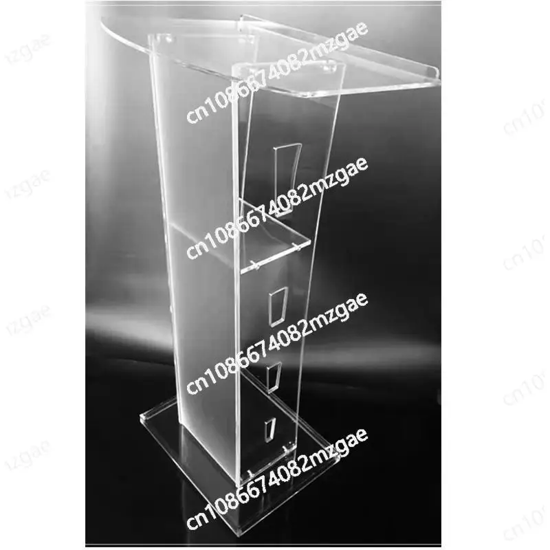 Transparent Acrylic Lectern Podium for Events, Wedding Banquet Host and Hotel Reception Welcome Desk