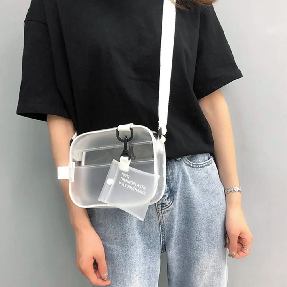 Casual PVC Transparent Clear Women Crossbody Bags Shoulder Bag Handbag Jelly Small Phone Bags with Card Holder