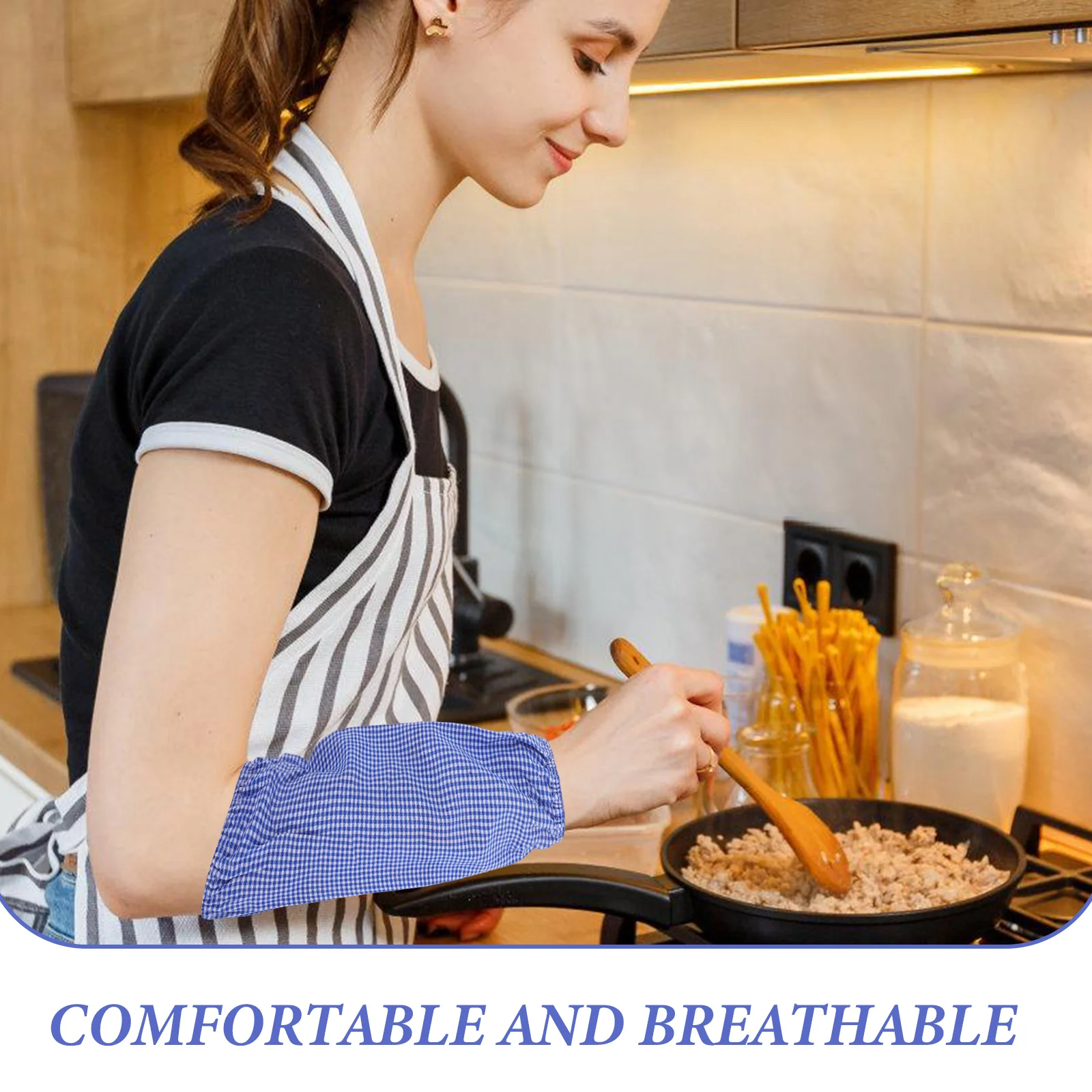 

Anti-Stain Arm Sleeves Kitchen Cooking Gardening Car Washing Oil-Proof Protective Oversleeves Cotton Forearm Covers Work