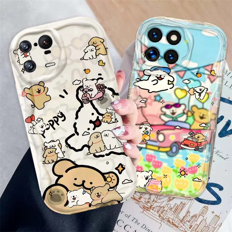 

L-Line Dog Fashion Cartoon Phone Case For Xiaomi Mi 11 12 12T 14 15 Lite Ultra Poco F4 X3 X5 X6 X4 X7 M6 F6 Pro 5G Wave Oil