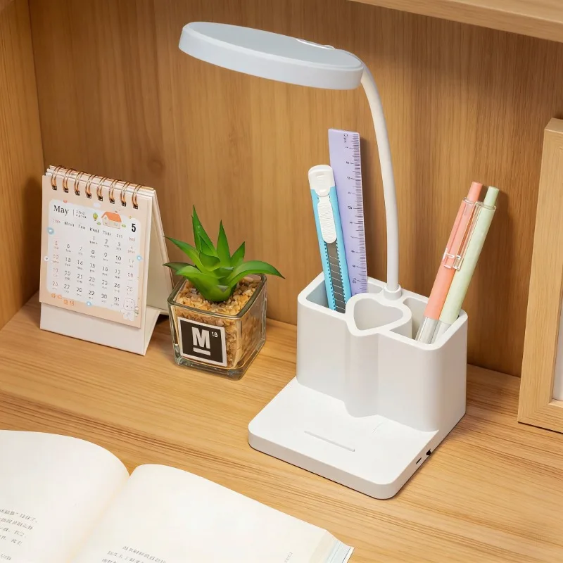 Led Pen Holder Table Lamp Night Light Student Special Study Lamp Dormitory Atmosphere Eye Protection Bedside Lamp Creative Gift