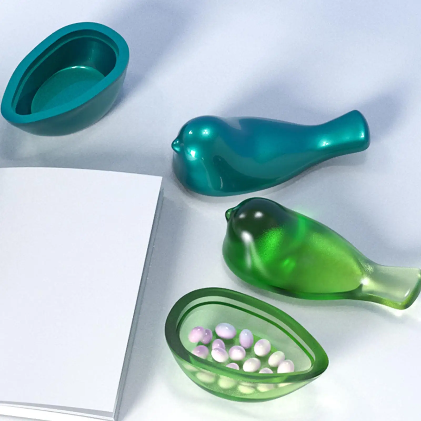 Bird Shape Silicone Epoxy Resin Casting DIY Holders Case Making