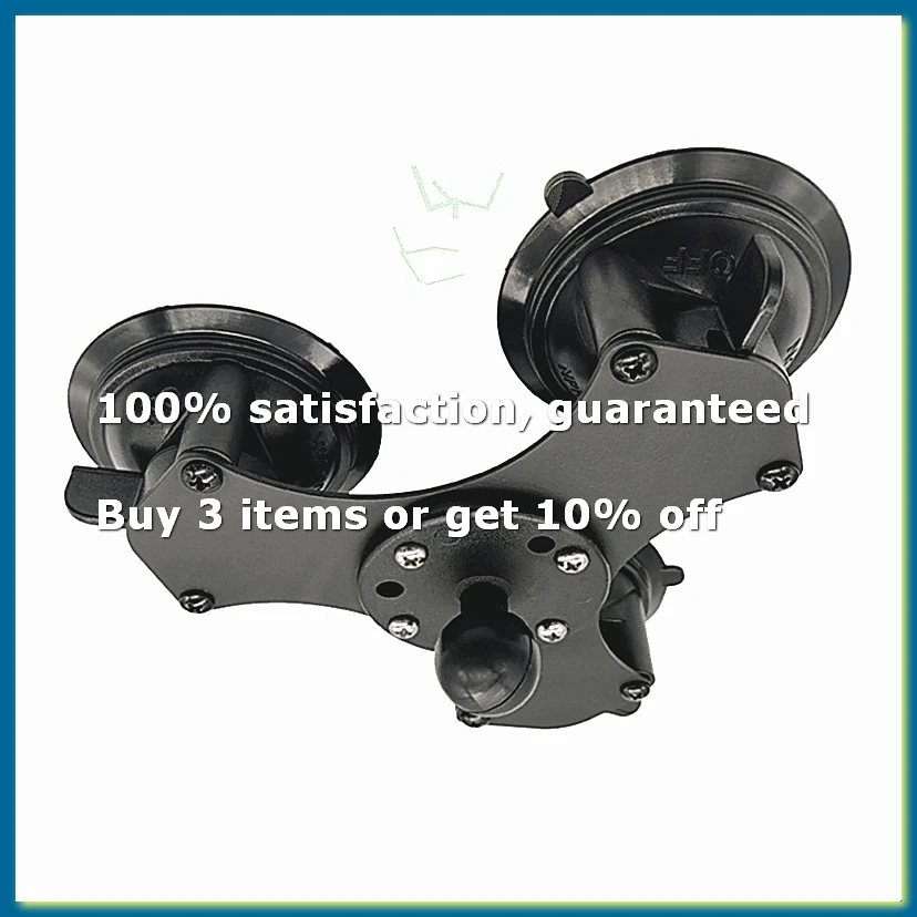 Ballhead Car Window Twist-Lock Triple Suction Cup Base with AMPS Hole Ball Mount for Camera Smartphone