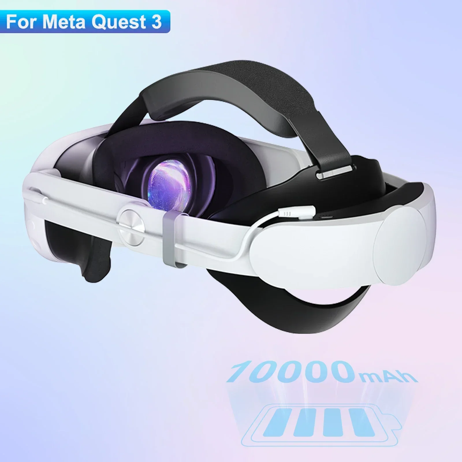 Kafa Bandı 10000 mAh Pil Meta Quest 3/Quest 3 S VR Kulaklık Elite Kayış Değiştirme Konforu Artırın PD18W Hızlı Şarj