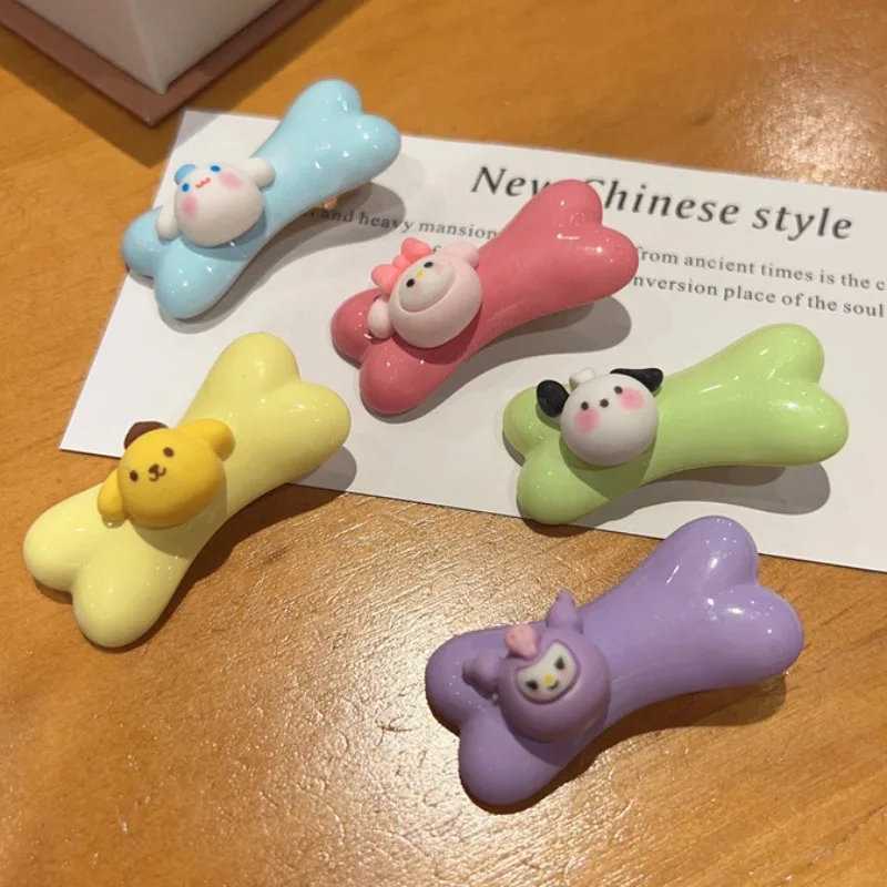 New Sanrio Cinnamoroll My Melody Hello Kitty Cartoon Anime Character Cute Bone Duck Billed Hair Clip Sweet Girl Holiday Gift