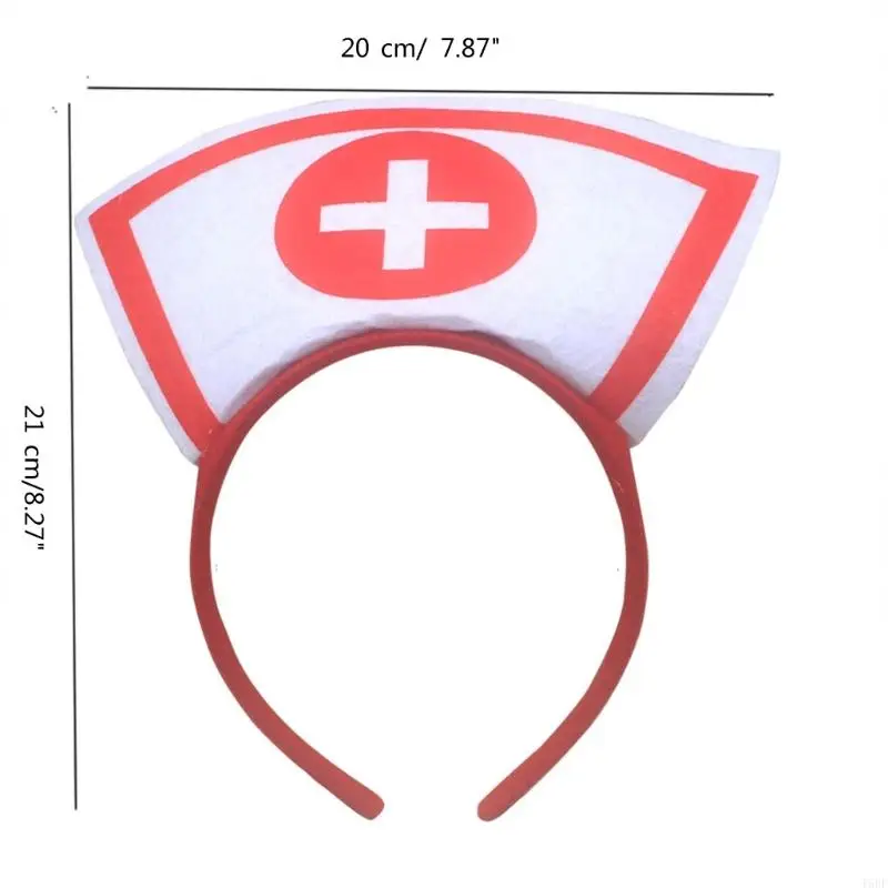 T5uf halloween enfermeira chapéu cabelo hoop festa cosplay bandana hairband traje