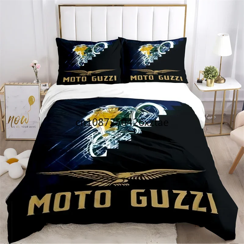 Moto G-Guzzi Motorcycle Logo Poster Duvet Cover Sets Printed Bedding Set Double Queen King Size 2/3pcs,Bettbezug