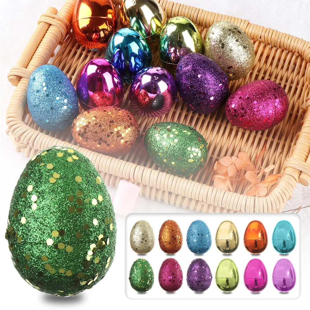 1pc Easter Egg Electroplate Flash Powder Eggs Funny Easter Egg Toy Easter Gift Decor for Kids Birthday Party Decor