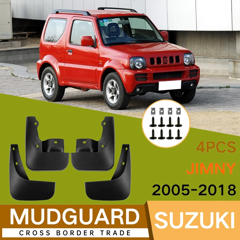 

4Pcs For Jimny Suzuki 2005-2018 2006 2007 2008 2009 2010 2011 2012 Car Tires Fenders Waterproof Mudguards PP Plastic Accessories