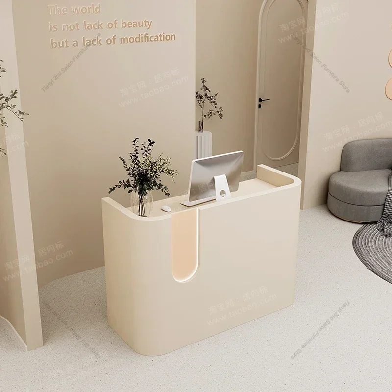 Mostradores de recepción delanteros pequeños y modernos, Bar, caja, tienda de té de la leche, tienda de ropa, salón de uñas, barbería, mostrador, soporte de podio