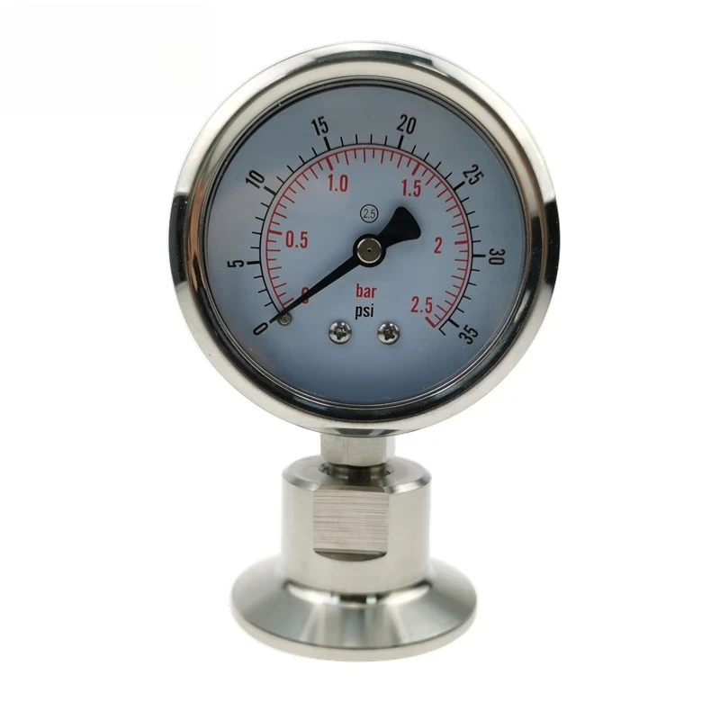 

Манометр из нержавеющей стали SS304 с диафрагмой из SS316L, 1.5-2 дюйма, с трехкламповым соединением