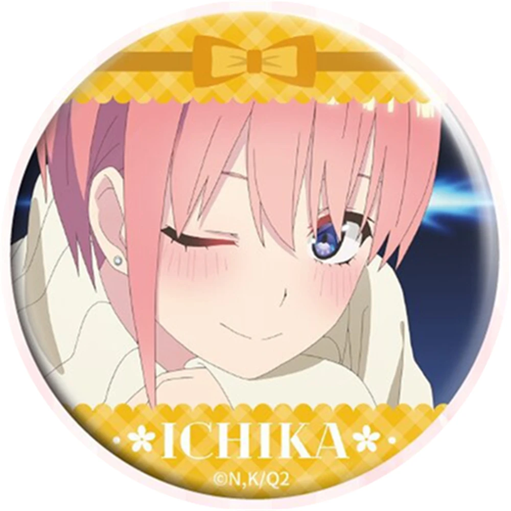 58mm Anime La Quintessenza Quintuplets 5toubun no hanayome COSTUME Cosplay Distintivo Pin SPTE Spilla in banda stagnata ﻿   Prop Natale Gilf