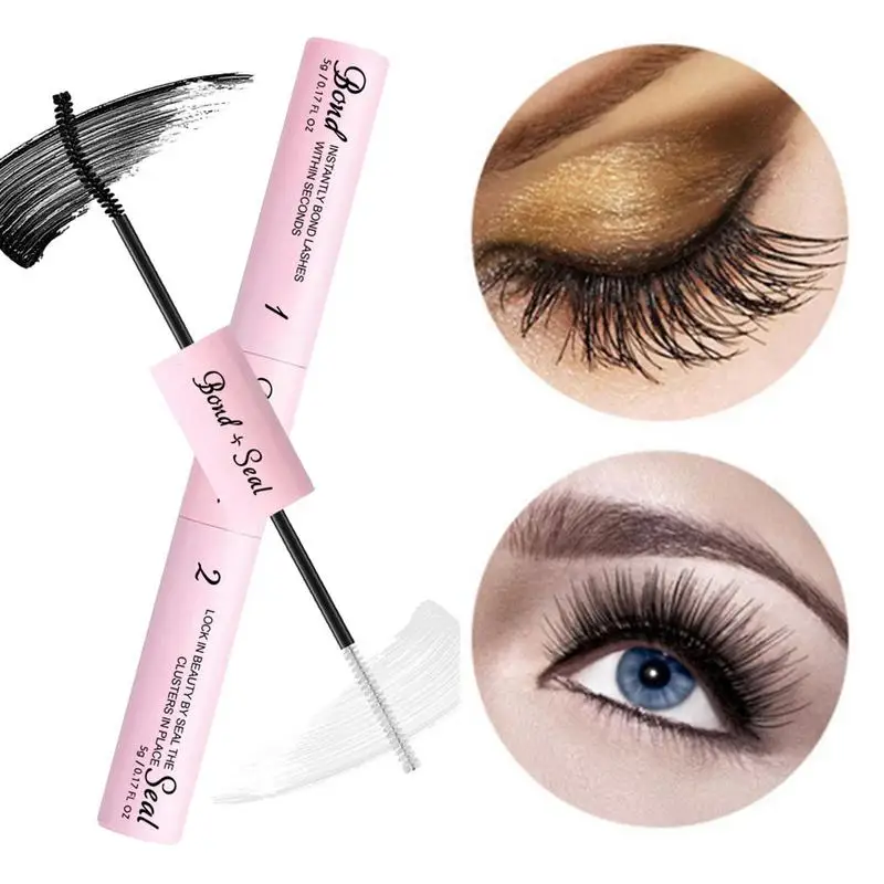 Waterproof False Eyelash Glue and Seal 2 in 1 Fast Drying Lash Glue And Sealer Long Lasting Strong Hold False Eyelashes Glue