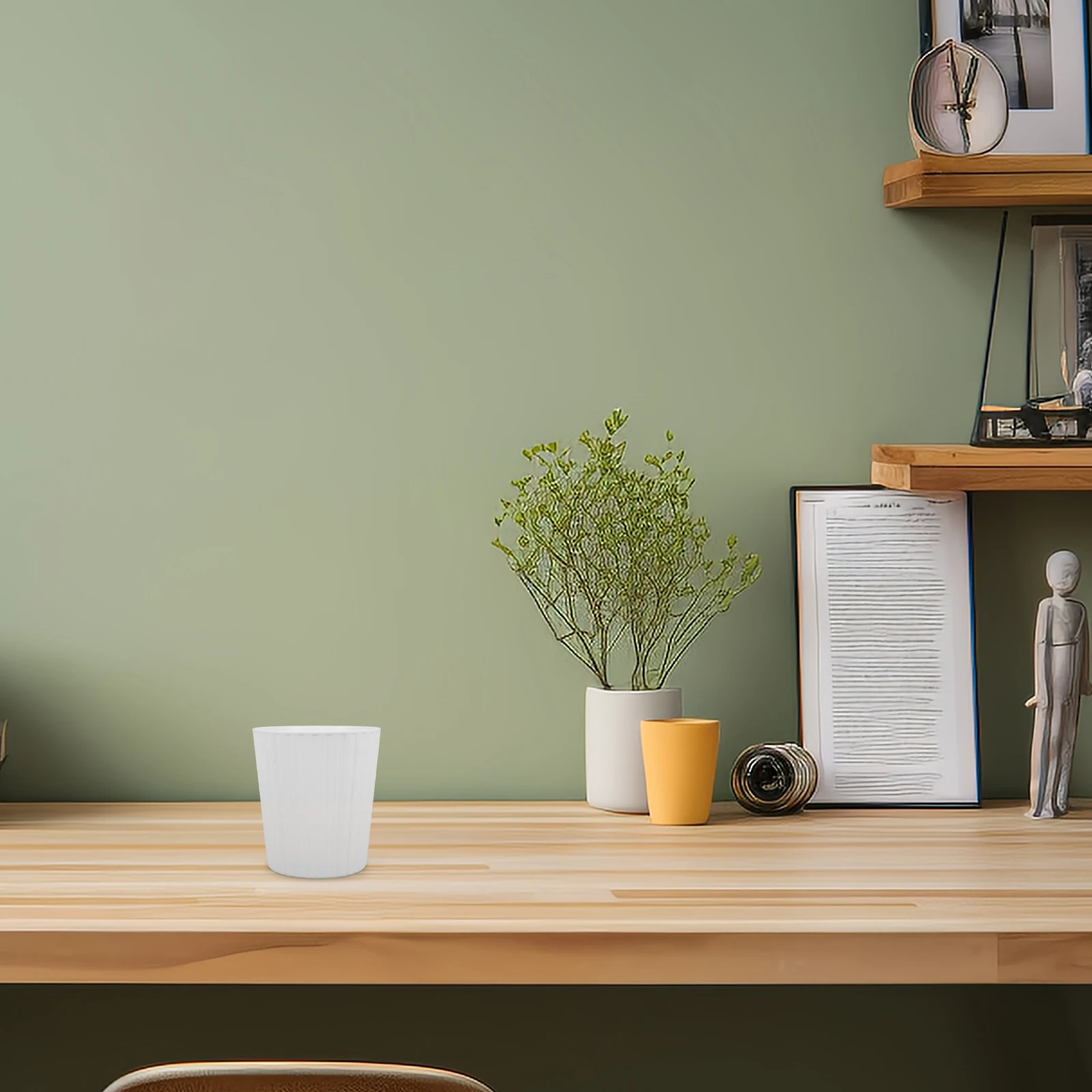 

Small Trash Can White Tall No Lid Lightweight Desktop Garbage Bucket Office Living Room Mini Waste Bin Storage Container Fruit