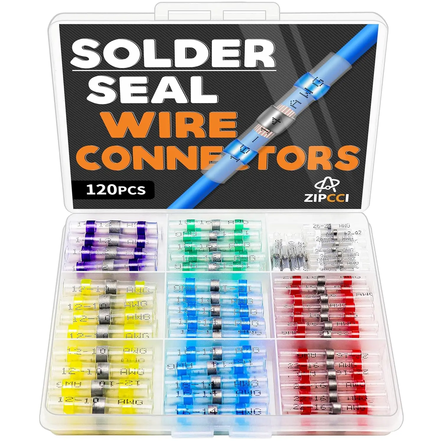 

120Pcs Solder Seal Wire Connectors - Heat Shrink Butt Connectors for Electrical Wiring