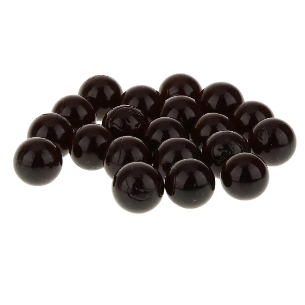 20pcs Black Glass Marbles 16mm Balls with Bag for Marble Run, Board Games, Chinese Checkers Replacement Pieces